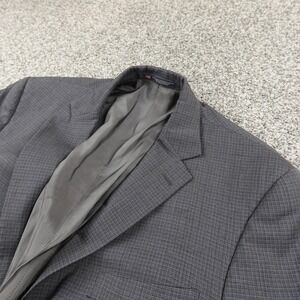 Hart Schaffner Marx Blazer Mens 48L Gray 2 Button Sport Coat Suit Jacket Top USA